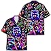 Retro Neon Bowling Raccoon Hawaiian Shirt for Men Vintage Bowling Shirt Mens Hawaiian Shirts Short Sleeve Button Down Shirt 1