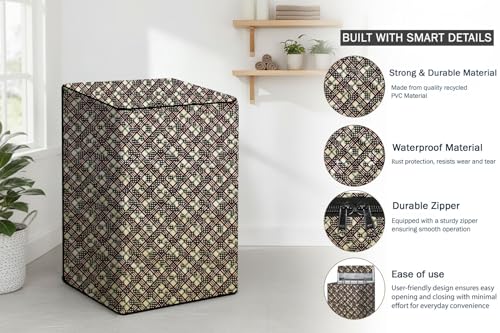 Image of Stylista Top Load Fully Automatic Washing Machine Cover Compatible for IFB 8 kg, 8.5 kg, 9 kg & 9.5 kg, Luxury Pattern Yellow