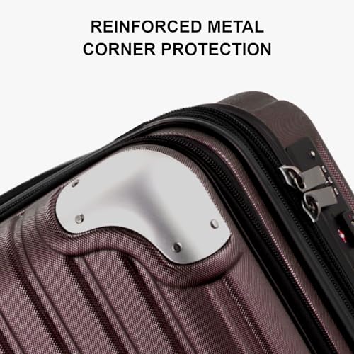 LEVEL8 Grace Carry on Luggage Airline Approved, 20 Inch Expandable Hardside Suitcases with wheels, Abs+Pc Harshell Spinner Luggages with Tsa Lock, Red - Thumbnail 4
