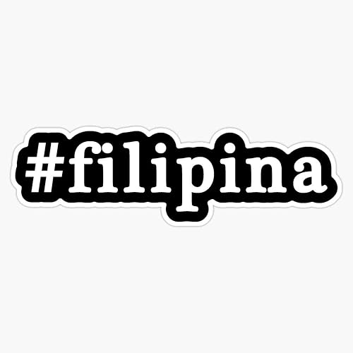 Filipina - Hashtag - Adhesivo adhesivo impermeable de vinilo blanco y negro para coche, portátil, ventana, 5 pulgadas
