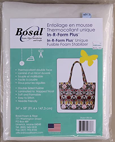Bosal In-R-Form Plus Unique Fusible Foam Stabilizer Soft Formable Easy To Stitch 36" X 58" M544.06 #TOP4