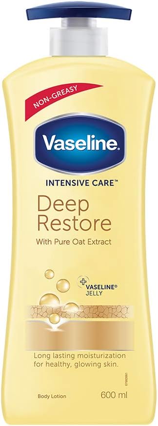 Vaseline Non Greasy, Long Lasting Moisturisation Intensive Care Deep Moisture Body Lotion For Healthy, Glowing Skin for Dry skin- 600 ml