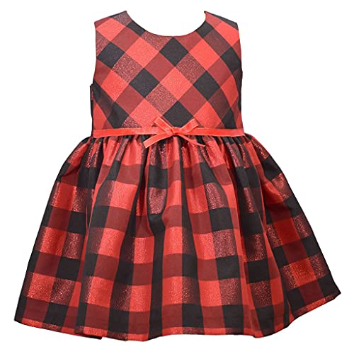 Bonnie Jean Girl's Holiday Christmas Dress And Coat Set For Baby, Toddler And Little Girls, Red And Black, 5 #TOP1