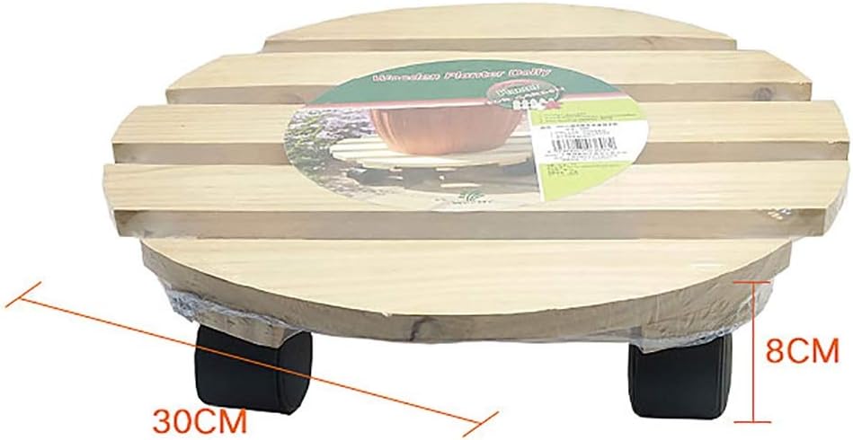 Plant Trolley Plant Pot Trolley,Square Natural Wwood Plant Pot Caddy,Mobile Vintage Garden Plant Pot Mover with Wheels,Indoor Planter Trolley Casters Rolling Coaster On Wheels,Movable Flower