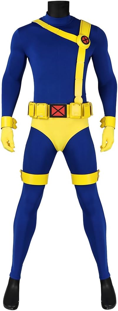 Mens Scott Summers Costume Outfit Mens Cyclops Costume Halloween Scott Summers Costume Jumpsuit