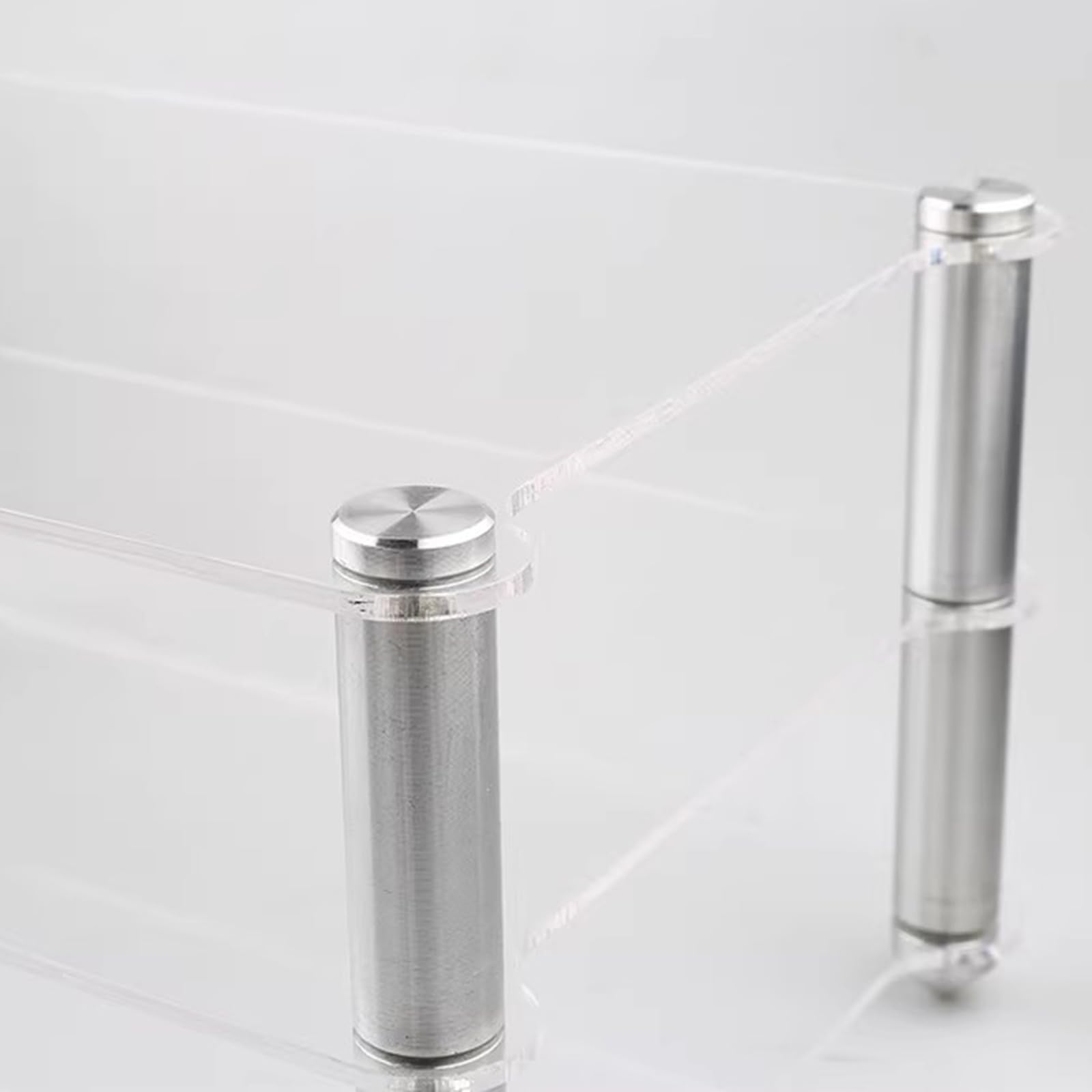 Mini Rack per Componenti Audio, Rack HiFi in Acrilico a 2 Strati, Supporti in Alluminio, Piccoli Ripiani da Scrivania, per Apparecchiature Audio HiFi, DAC, Amplificatori