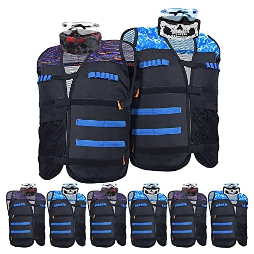 8 Pack Tactical Vest Kits Fit for Nerf Guns N-Strike Elite Series For kids Birthday Toy Gun Wars, Basement or Backyard Games, Birthday Party Supplies with Kids Vests, Face Masks, Protective Glasses