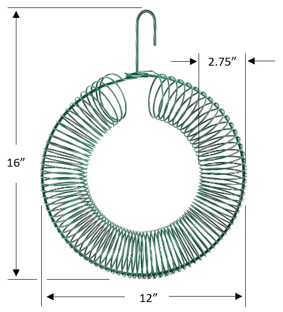 Hanging peanut wreath bird feeder. Whole peanut & suet ball feeder with hanging hook attracts birds, blue jay, bluejay, squirrel, & chipmunk. 16