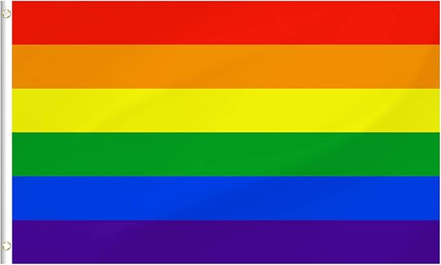 Gay Pride Rainbow Flag, 3 x 5ft LGBT with Metal Eyelets