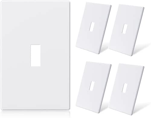 ELEGRP 1-Gang Screwless Toggle Wall Plates, Mid-Size Unbreakable Thermoplastic Faceplate