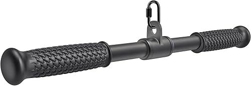 Miniatura 16 de SELEWARE Accesorios de máquinas de cable de barra recta giratoria para gimnasio, barra de tracción barra de presión con mango de goma Barra recta