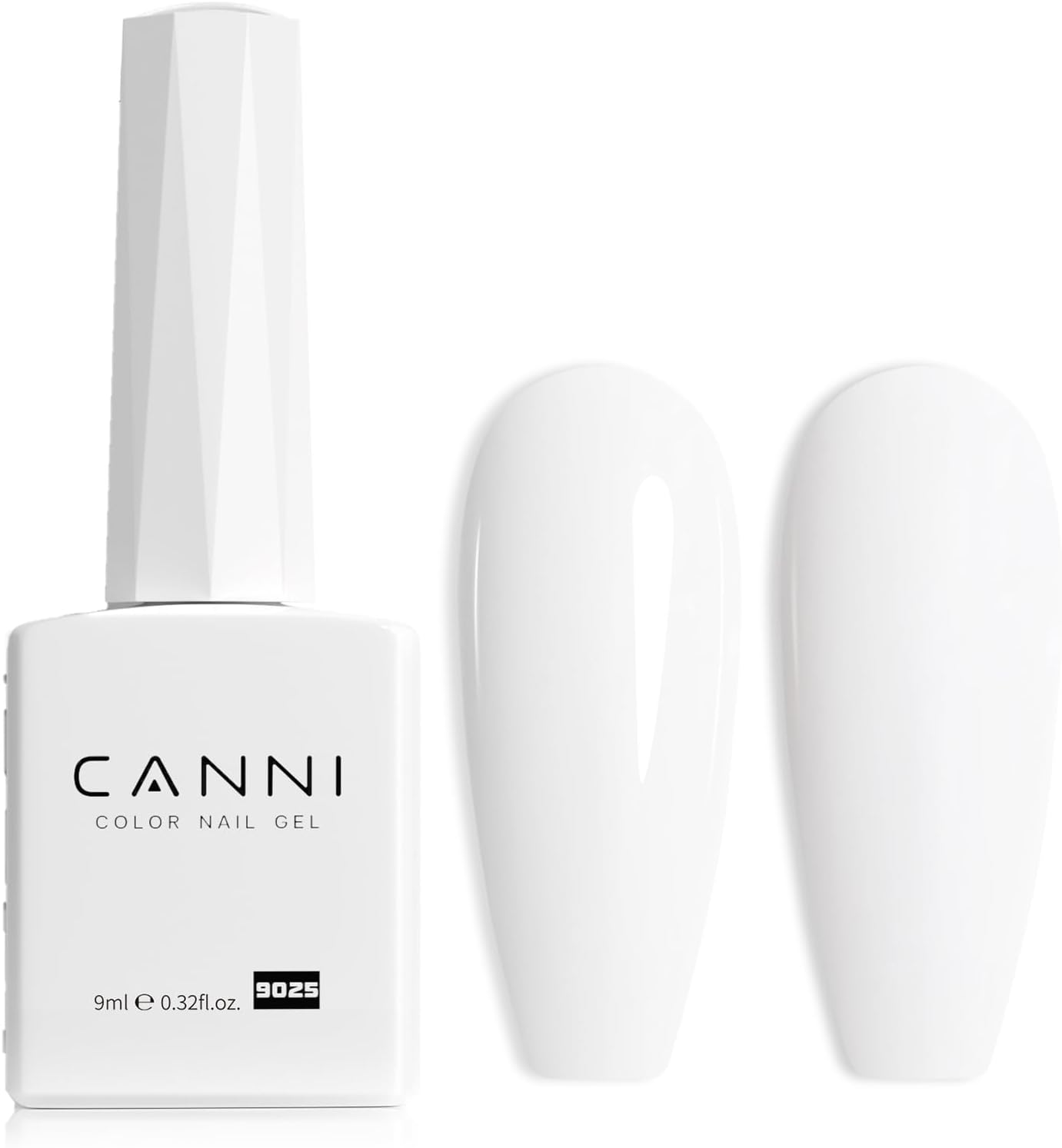 CANNI White Gel Nail Polish, 1Pcs Pure White Gel Polish Color High Gloss Soak Off U V Nail Manicure Salon DIY