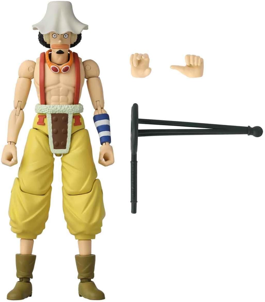 BANDAI Anime Heroes One Piece Figures Usopp Action Figure, 17cm Articulated Usopp Anime Figure with Extra Accessories, One Piece Action Figures Pirate Toys Range, Excellent Anime Gift, (37005)