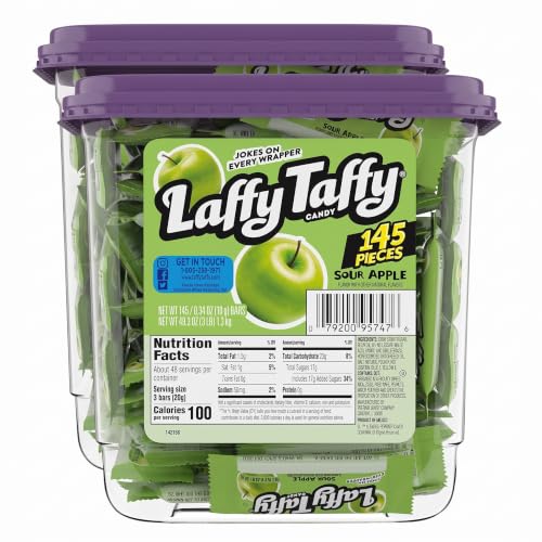 Laffy Taffy Jar, Sour Apple, 145 Count (Pack of 2)