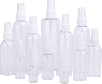 Spray Bottle Portable Refillable Fine Mist Sprayer Bottles Liquid Perfume Transparent Plastic Storage Atomizer Empty 36 Items