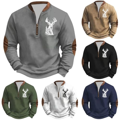 Pull à manches longues pour homme chaud et confortable style quart zip