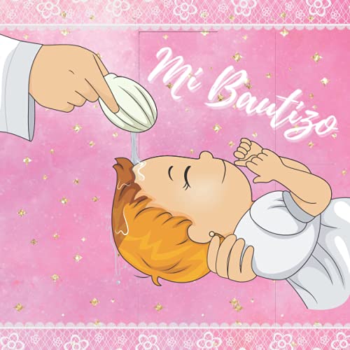 Libro de huellas y firmas de mi bautizo niña: Libro de invitados y recuerdos bautizo personalizado...