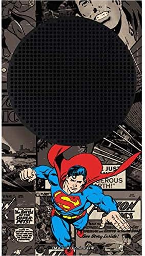 Skinit Decal Gaming Skin Compatible with Xbox Series S Console - Officially Licensed DC Comics Superman Vintage Action Pose Pattern Design