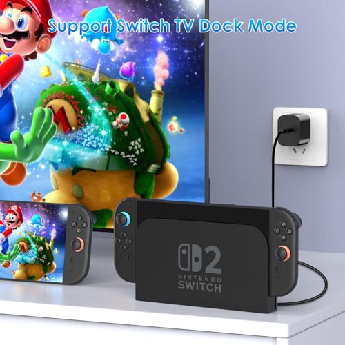 Image of 60W Charger for Nintendo Switch 2, Fast Charging USB C Cable for Switch 2 Accessories, AC Adapter with 5FT Cable Compatible with Nintendo 2,Lite,OLED,Steam Deck - Support TV Mode