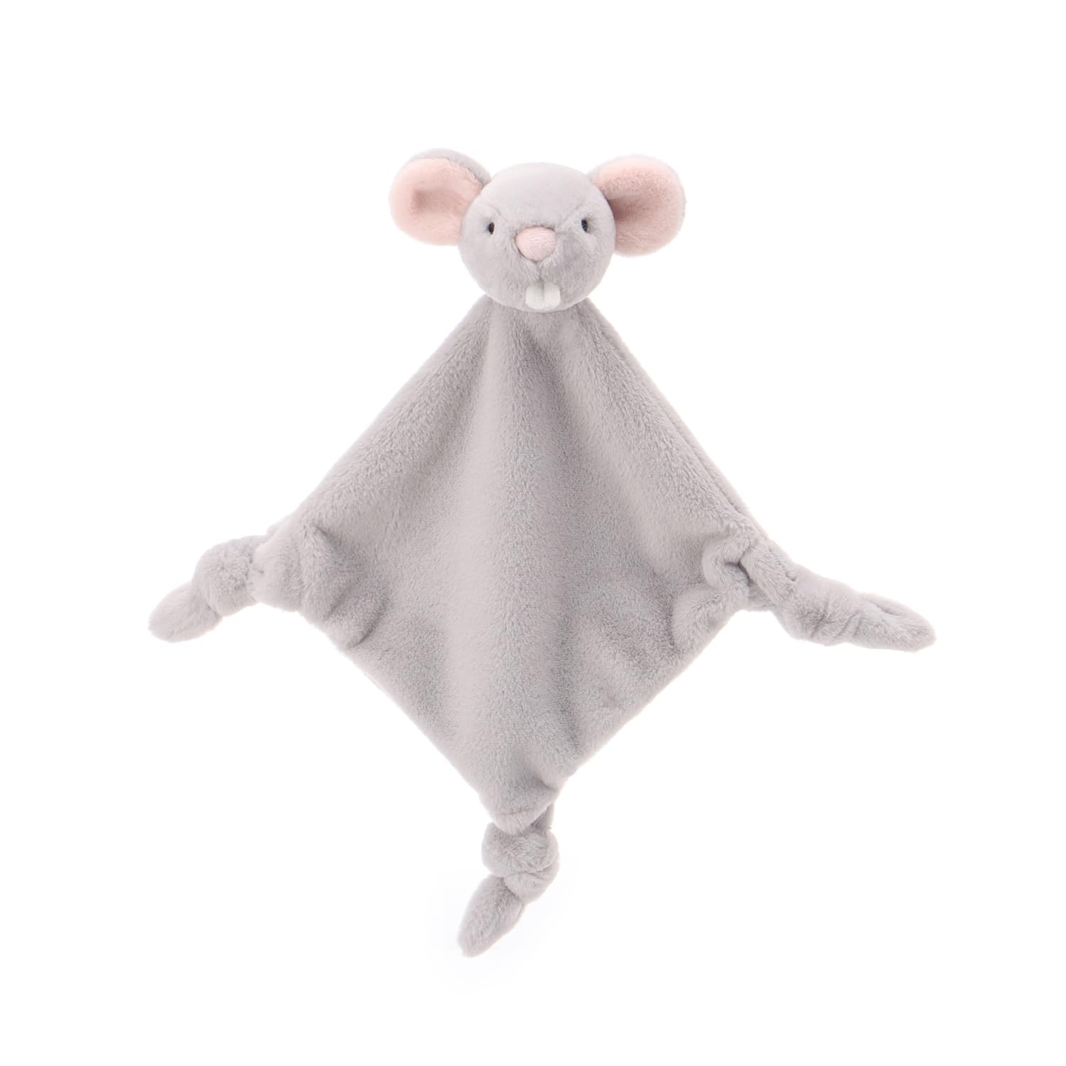 Apricot Lamb Square Mouse Rat Cute Comforter Plush Security Blanket for Baby Boy and Girl Cuddly Lovey for Infant and Toddlers Grey 13 Inches