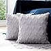HUIXIZS Ensemble de 2 Housses de Coussin, Coussin en Peluche Douce et Laine de Couleur Unie Courte,à la Chambre à Coucher,au canapé,à la Housse de Coussin de Chaise de Bureau (Gris, 45x45cm)