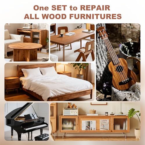 Image of SEISSO Wood Furniture Repair Kit, New Improved 10 Colors Touch Up Markers and Crayons with Polish Wax, Covering Damaged Wooden Surfaces and Floors, Scratches, Stains, Cracks and Dents(25 PCs)