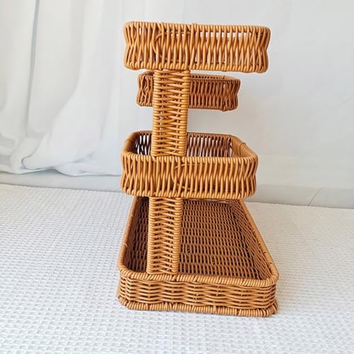 Panier de rangement multicouche en rotin synthétique pour légumes - 8