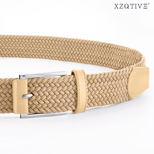Image of XZQTIVE Braided Stretch Belt Mens Gift Elastic Woven Belt for Golf Casual Pants Shirts Jeans