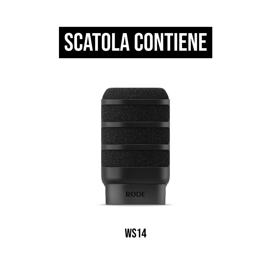 RØDE WS14 Premium Pop Filter per PodMic e PodMic USB (Nero)