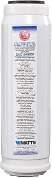 Flow-Pur 10 IN GAC/KDF RV Inline Filter for Use with System POE12DSA1KDF, Reduce Bad Taste and Odor, Optimize Water Purification, Improve Liquid Quality for Consumption