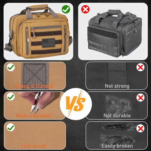 Image of Pistol Case, Gun Range Bags For 2 Pistols 6 Magazines Carrying Shooting Bag with Lockable Zipper for Shooting Range Outdoor Hunting