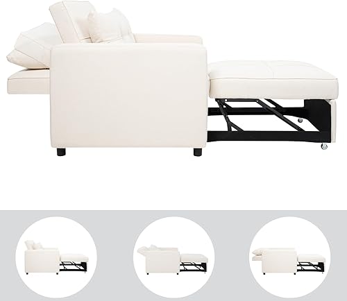 Miniatura 3 de Naomi Home Sofá convertible 3 en 1, sofá cama convertible de lino con respaldo ajustable, sillas modernas para adultos para sala de estar, color