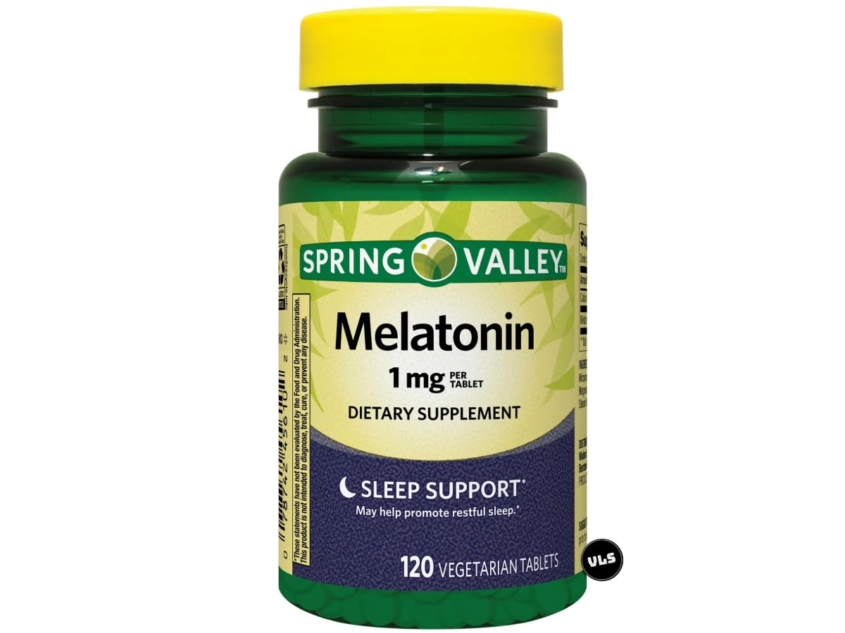 Melatonin Tablets Spring Valley Dietary Supplement, 1 mg, 120 Count + VLS Sticker