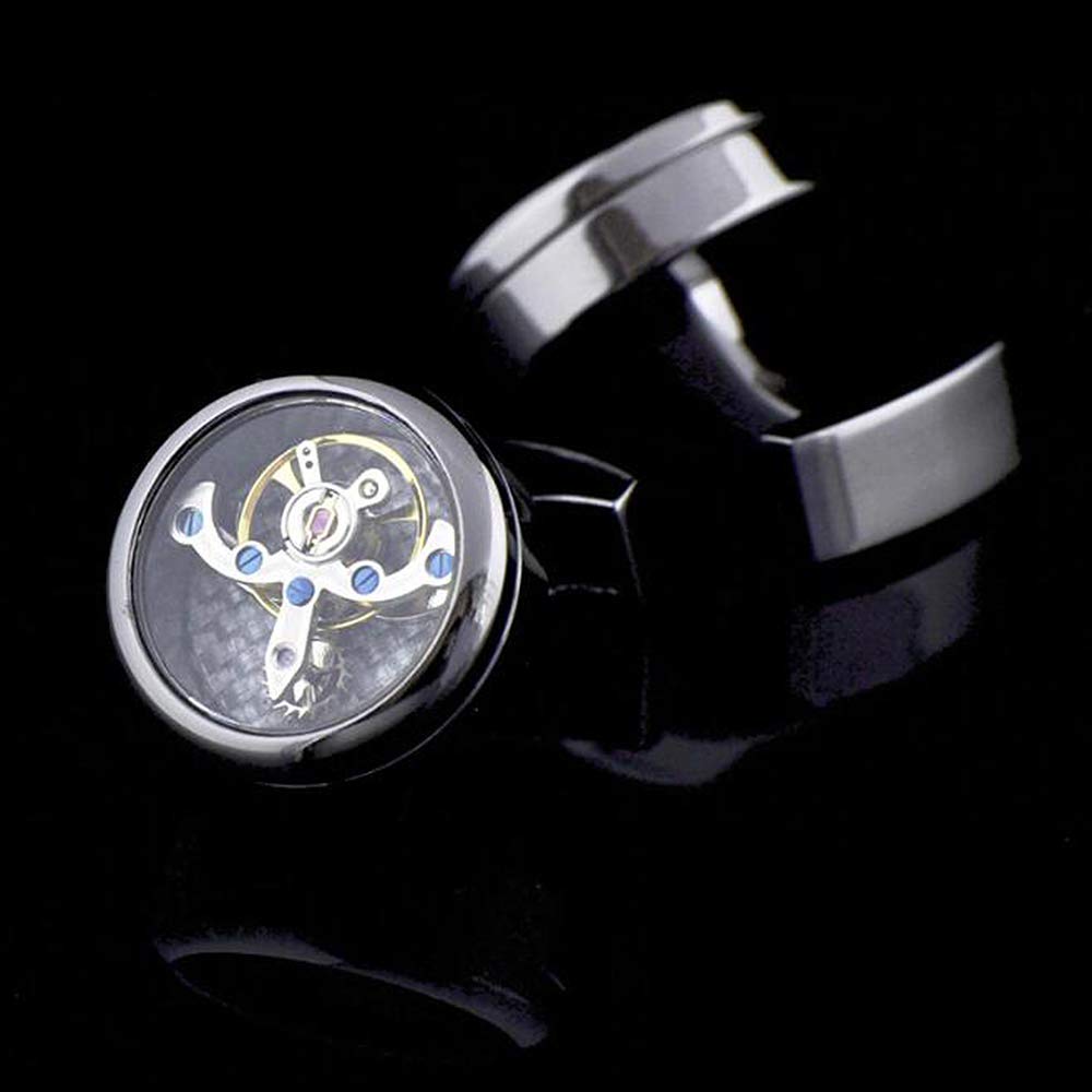 Manschettenknöpfe für Männer Tourbillon Bewegung Manschettenknöpfe Shirt Zubehör Männer/Frauen