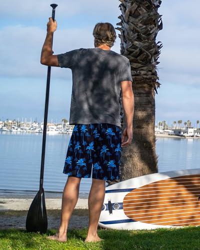 SURF CUZ 9" Mens Swim Trunks with Compression Liner Bathing Suits 2 in 1 Stretch Zipper Pockets Quick Dry2