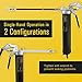 AZUNO Pneumatic Grease Gun, Heavy Duty 6000 PSI Air Compressor Grease Guns with Flex Hose, Metal Extension, Normal Coupler and Sharp Nozzle (Grease Gun)