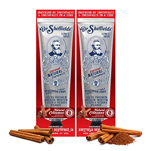 Flash Deals - 80% OFF Dr. Sheffield’s Certified Natural Toothpaste (Cinnamon) - Great Tasting, Fluoride Free Toothpaste/Freshen Your Breath, Whiten Your Teeth, Reduce Plaque (2-Pack) 🛒 Flash Sale Dr. Sheffield’s Certified Natural Toothpaste (Cinnamon) - Great Tasting, Fluoride Free Toothpaste/Freshen Your Breath, Whiten Your Teeth, Reduce Plaque (2-Pack)