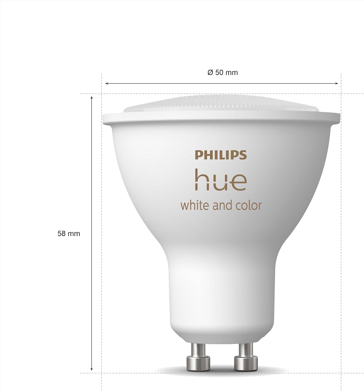 Philips Hue Faretto Smart GU10, Luce Bianca e Colorata (2 pezzi), 400lm, Compatibile con Bluetooth, Controllo vocale con Alexa, Apple Home e Google Assistant