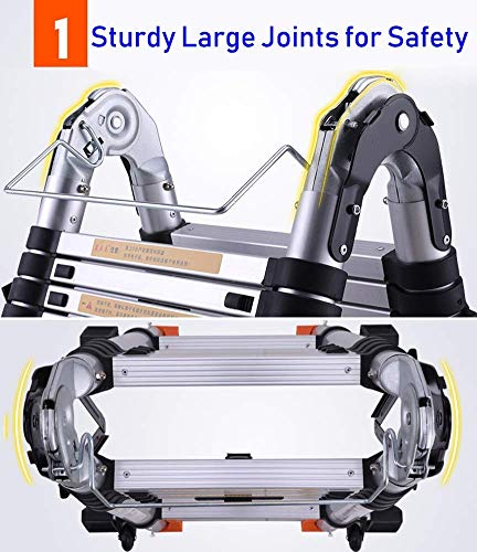 LADDERS Ladder Telescopic Ladders,Heavy Duty Aextension Ladder, Portable Multi Purpose Engineering Telescoping Ladder for Cargo Loft, 330Lbs Capacity,1.7M/5.6Ft