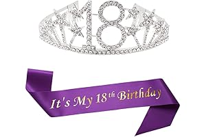 Happy 18th Birthday Sash and Tiara Crystal Rhinestone Princess Crown