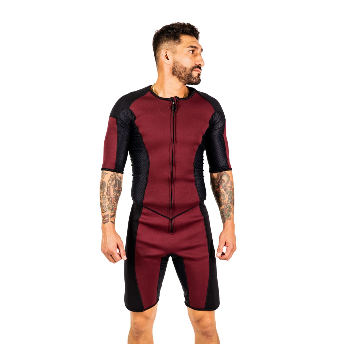 Kutting Weight Sweat Tech Neoprene Short Sleeve Suit for Men Exercise  Suit Helps Burn More Calories, Reduce Injury