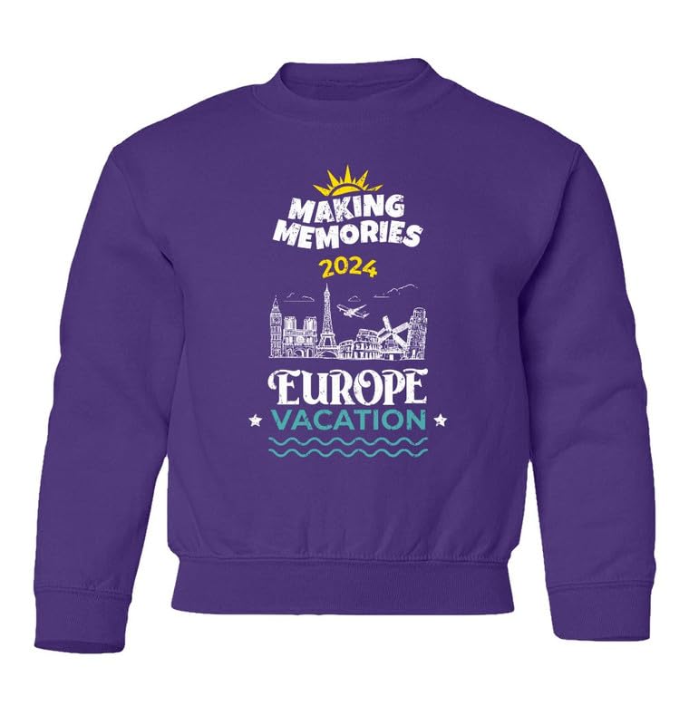 Making Memories 2024 Europe Vacation Trip Matching Youth Crewneck Sweatshirt