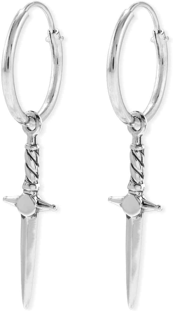 Boma Jewelry Sterling Silver Dagger Endless Hoop Earrings