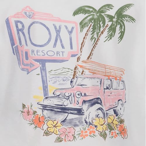 Image of Roxy Girls' Short Sleeve Boyfriend Fit Logo Tee, Crew Neck Graphic T-Shirt, Soft & Comfortable
