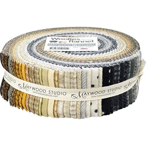 Woolies Flannel Neutral Assortment 40-2.5" Strips by Bonnie Sullivan from Maywood Studios ST/MASWOF-NEU