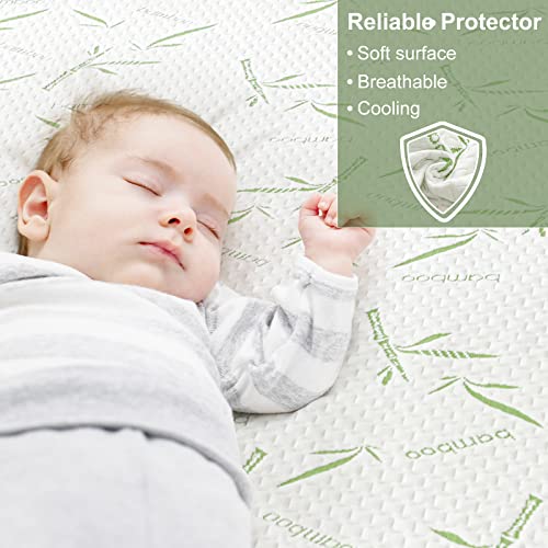 Queen Mattress Protector Waterproof Mattress Pad Washable Bamboo Rayon Mattress Cover Breathable Noiseless Bed Protector 5" - 21'' Elastic Fitted Deep Pocket by Softhour - Image 2