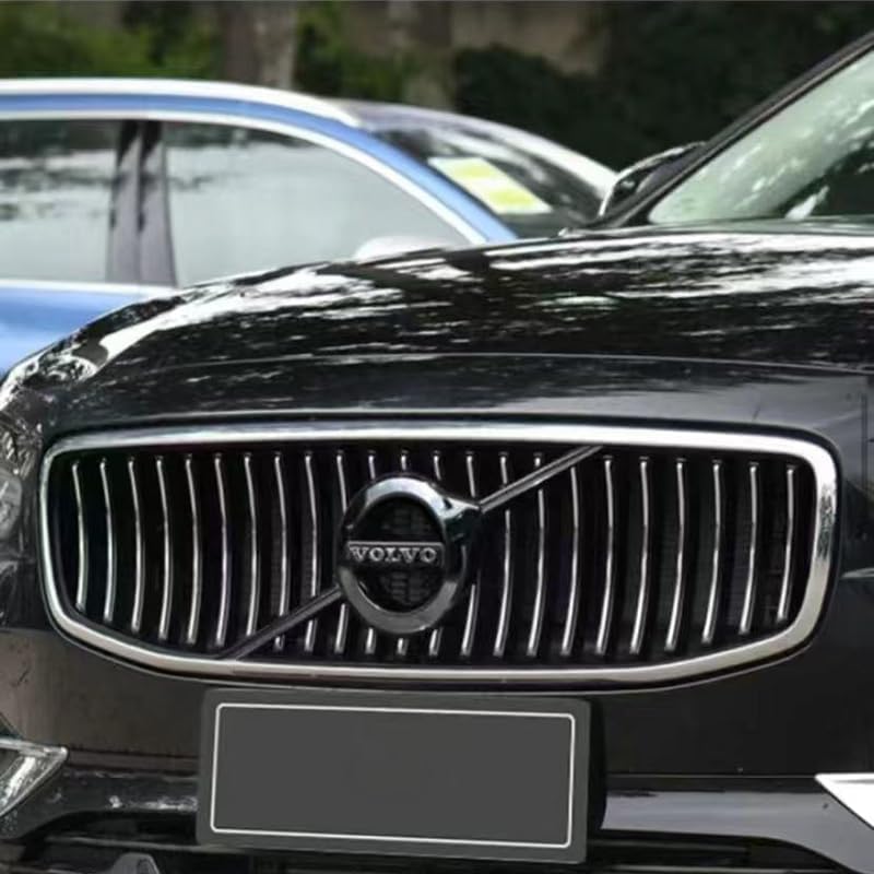 Auto Abzeichen Logo Aufkleber für Volvo V60 2018-2022, Auto-Emblem Logo Aufkleber für Lenkrad Zubehör/Motorhaube Vorne und Hinten Kühlergrill Front Motorhaube