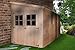 Holz Gartenschuppen (ohne Seitenwand) - Abstellkammer mit Fenstern - H244x211x416 cm/8 m2 Naturholz-Shiplap-Schuppen - Gartenwerkstatt - Fahrrad- Geräteschuppen TIMBELA M340