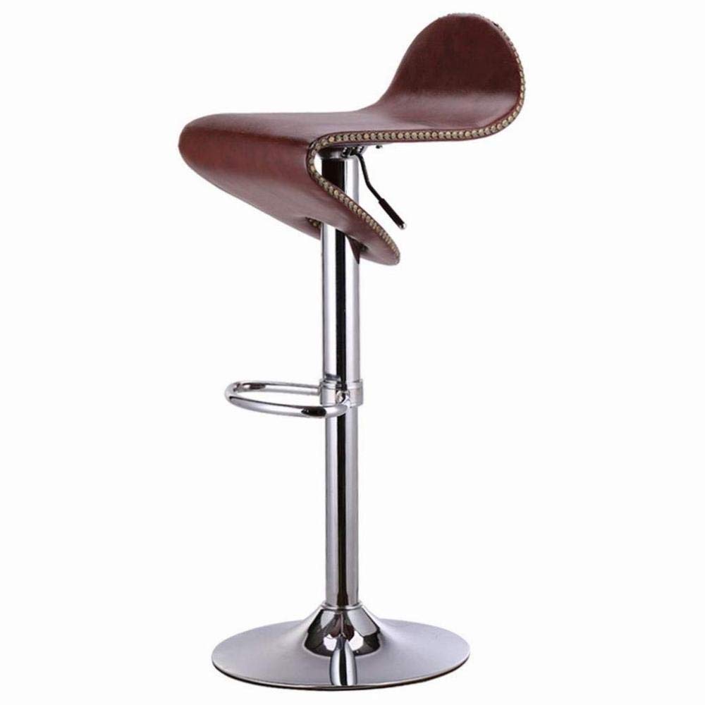 Taburete de metal giratorio marrón con asiento elevable para silla de la barra de recepción 3