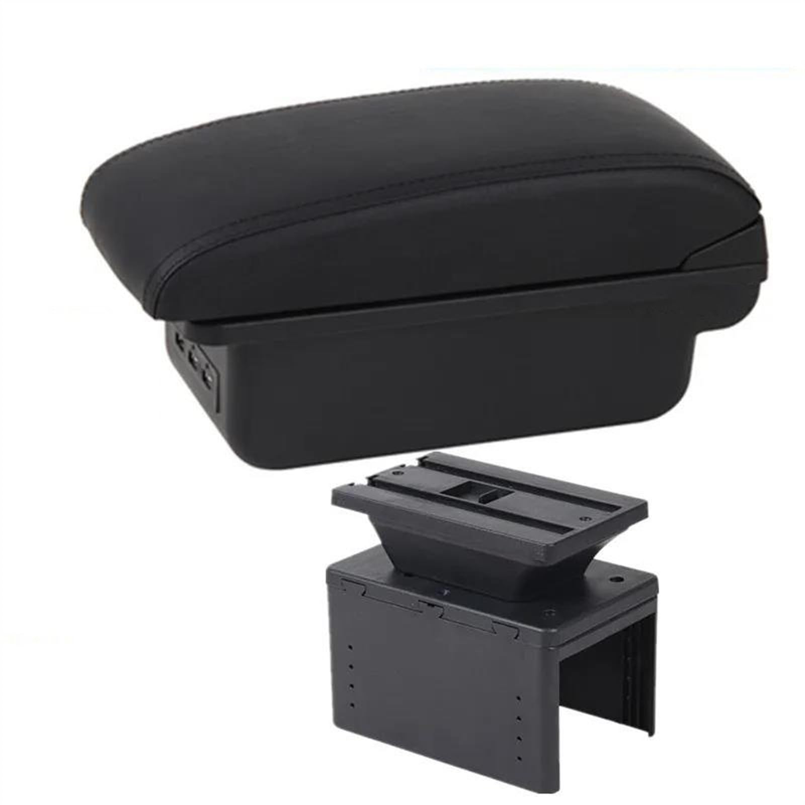 NOHEEU Car Modification Interior Accessories For I20 2021 2022 2023 2024 Seat Armrest Box Storage(B2 black line 3USB)